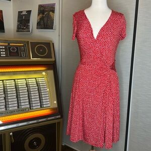 Elegant Red Polka Dot Dress